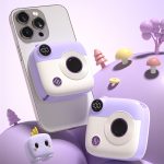 XO PR223 mini camera digital display fast charging power bank 10000mAh (Purple & White) - Image 3