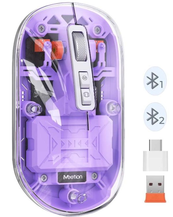 Meetion MT-BTM005 Ασύρματο Ποντίκι Μωβ