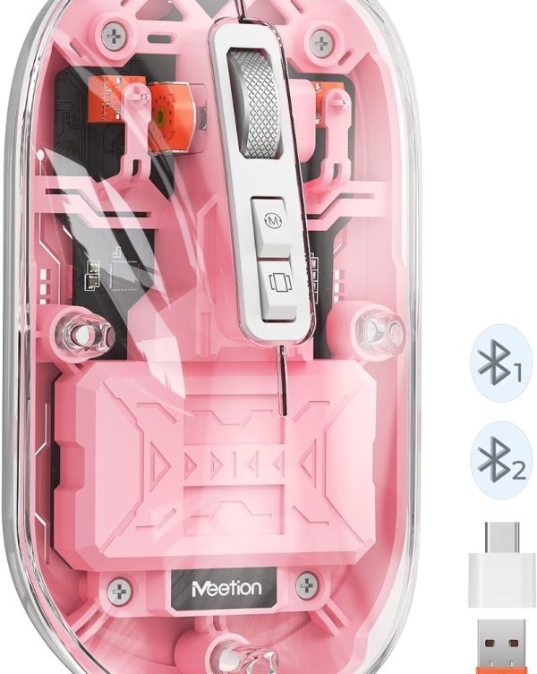 Meetion MT-BTM005 Ασύρματο Ποντίκι Ροζ