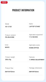 XO C102 Βάση Λαπτοπ Πλαστική - Image 8