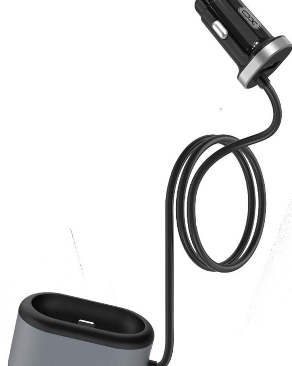 XO CC29 4 in 1 Φορτιστής Αυτοκινήτου (PD+QC3.0+2.4A+ TWS Gen 1/2 Lightning Charging Port) Μαύρο+γκρί