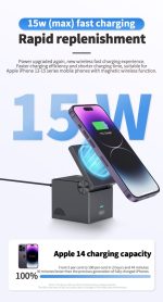 XO CX027 Κινητό /Apple Watch/ TWS 3-σε-1 Ασύρματος φορτιστής 15W - Image 4