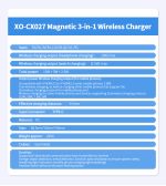 XO CX027 Κινητό /Apple Watch/ TWS 3-σε-1 Ασύρματος φορτιστής 15W - Image 8