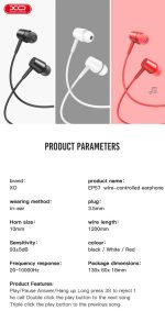 XO EP57 in-ear 3.5mm Handsfree Μαύρο - Image 6