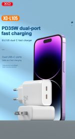 XO L105 (EU) 35W Διπλός Φορτιστής Γρήγορης Φόρτισης Type-c με Καλώδιο Lightning - Image 3