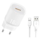 XO L157(EU) QC3.0 Φορτιστής 18W Καλώδιο TYPE-C Λευκό