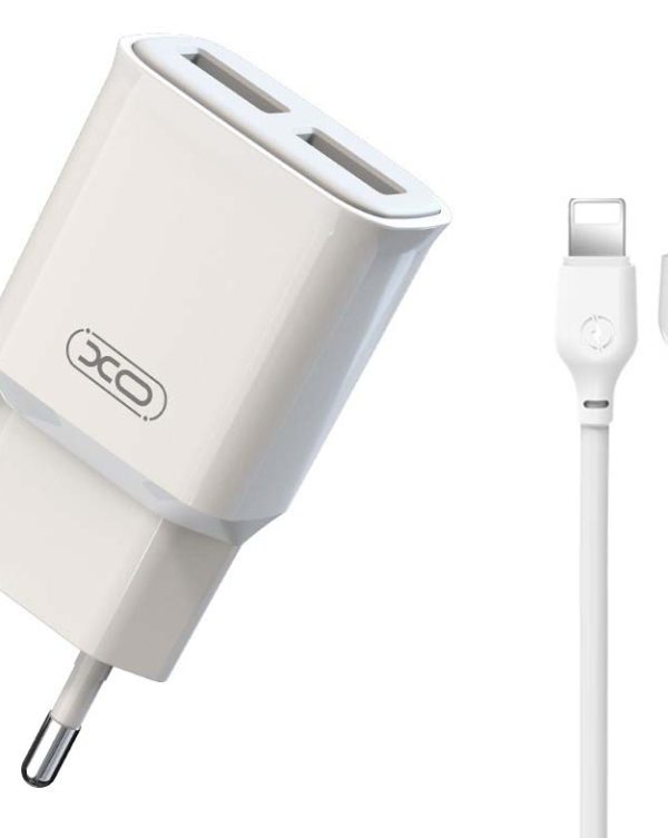 XO L92C EU Διπλός 2.4A Φορτιστής με Καλώδιο Lightning