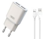 XO L92C EU Διπλός 2.4A Φορτιστής με Καλώδιο Lightning - Image 2