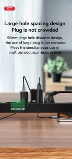 ΧΟ WL10 (EU) Πολύπριζο 4 Θέσεων με 4 Θύρες USB με Διακόπτη 1.8m  (4AC+4USB) - Image 5