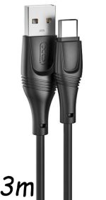 XO NB238 Καλώδιο Φόρτισης + Data TypeC L=3M Zeus Series Μαύρο - Image 12