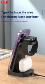 WX035 3-in-1 Multi-function Wireless Charging Black - Image 4